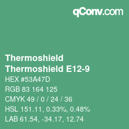 カラーコード: Thermoshield - Thermoshield E12-9 | qconv.com