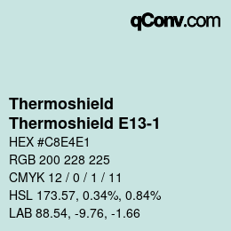 Color code: Thermoshield - Thermoshield E13-1 | qconv.com