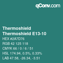 Farbcode: Thermoshield - Thermoshield E13-10 | qconv.com