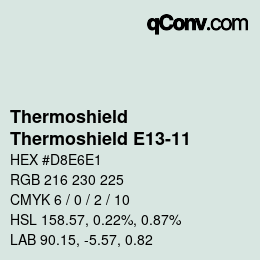 カラーコード: Thermoshield - Thermoshield E13-11 | qconv.com