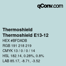 Color code: Thermoshield - Thermoshield E13-12 | qconv.com