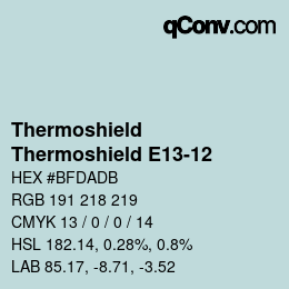 カラーコード: Thermoshield - Thermoshield E13-12 | qconv.com