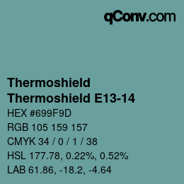 Code couleur: Thermoshield - Thermoshield E13-14 | qconv.com