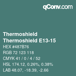 颜色代码: Thermoshield - Thermoshield E13-15 | qconv.com