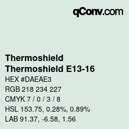 Color code: Thermoshield - Thermoshield E13-16 | qconv.com