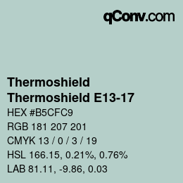 カラーコード: Thermoshield - Thermoshield E13-17 | qconv.com