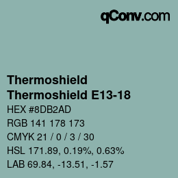 Color code: Thermoshield - Thermoshield E13-18 | qconv.com