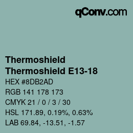 カラーコード: Thermoshield - Thermoshield E13-18 | qconv.com