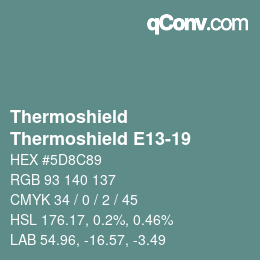 カラーコード: Thermoshield - Thermoshield E13-19 | qconv.com