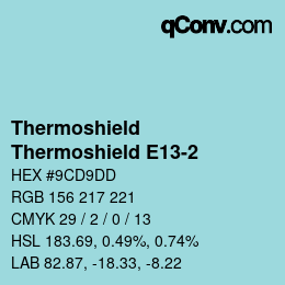 カラーコード: Thermoshield - Thermoshield E13-2 | qconv.com
