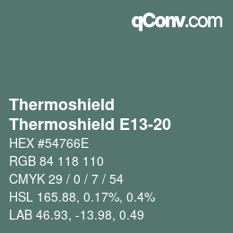 カラーコード: Thermoshield - Thermoshield E13-20 | qconv.com
