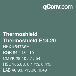 Color code: Thermoshield - Thermoshield E13-20 | qconv.com