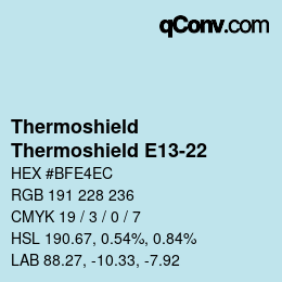 Code couleur: Thermoshield - Thermoshield E13-22 | qconv.com