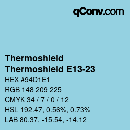 Color code: Thermoshield - Thermoshield E13-23 | qconv.com