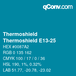 Color code: Thermoshield - Thermoshield E13-25 | qconv.com