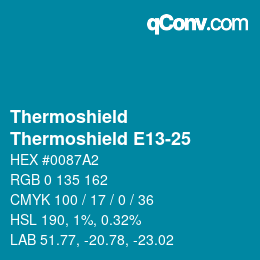 Código de color: Thermoshield - Thermoshield E13-25 | qconv.com