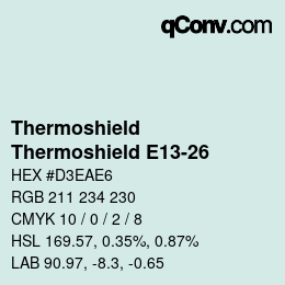 Color code: Thermoshield - Thermoshield E13-26 | qconv.com