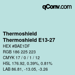 Color code: Thermoshield - Thermoshield E13-27 | qconv.com