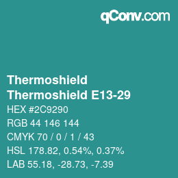 カラーコード: Thermoshield - Thermoshield E13-29 | qconv.com