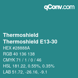 カラーコード: Thermoshield - Thermoshield E13-30 | qconv.com