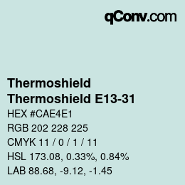 Color code: Thermoshield - Thermoshield E13-31 | qconv.com