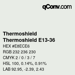 Color code: Thermoshield - Thermoshield E13-36 | qconv.com