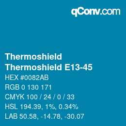 カラーコード: Thermoshield - Thermoshield E13-45 | qconv.com