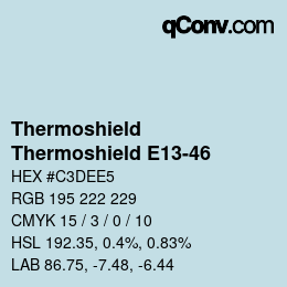 Color code: Thermoshield - Thermoshield E13-46 | qconv.com