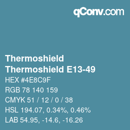 カラーコード: Thermoshield - Thermoshield E13-49 | qconv.com