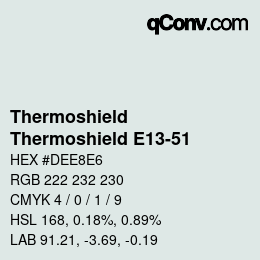 カラーコード: Thermoshield - Thermoshield E13-51 | qconv.com
