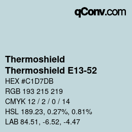 Color code: Thermoshield - Thermoshield E13-52 | qconv.com