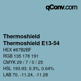 Color code: Thermoshield - Thermoshield E13-54 | qconv.com