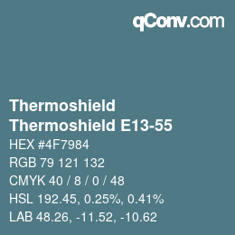 カラーコード: Thermoshield - Thermoshield E13-55 | qconv.com