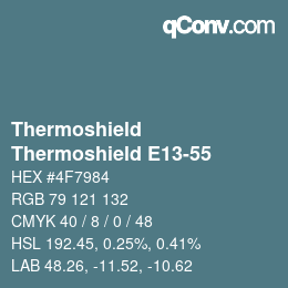 Color code: Thermoshield - Thermoshield E13-55 | qconv.com