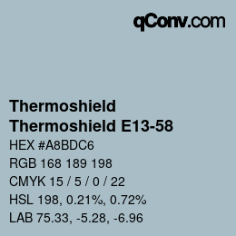 Farbcode: Thermoshield - Thermoshield E13-58 | qconv.com