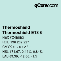 カラーコード: Thermoshield - Thermoshield E13-6 | qconv.com