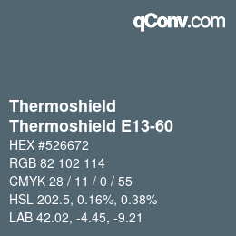 Color code: Thermoshield - Thermoshield E13-60 | qconv.com
