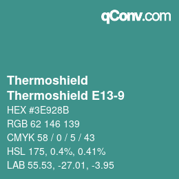 カラーコード: Thermoshield - Thermoshield E13-9 | qconv.com