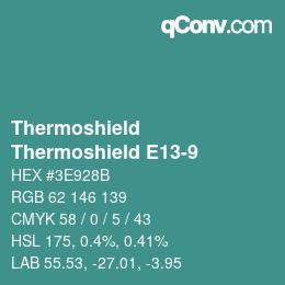 Color code: Thermoshield - Thermoshield E13-9 | qconv.com