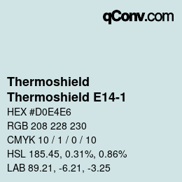 Color code: Thermoshield - Thermoshield E14-1 | qconv.com