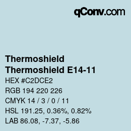 Color code: Thermoshield - Thermoshield E14-11 | qconv.com