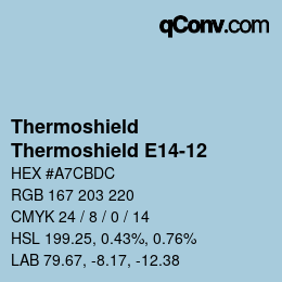 Code couleur: Thermoshield - Thermoshield E14-12 | qconv.com