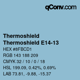 Color code: Thermoshield - Thermoshield E14-13 | qconv.com