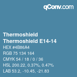 颜色代码: Thermoshield - Thermoshield E14-14 | qconv.com