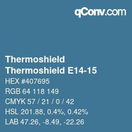 Color code: Thermoshield - Thermoshield E14-15 | qconv.com