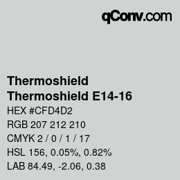 Código de color: Thermoshield - Thermoshield E14-16 | qconv.com