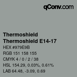 カラーコード: Thermoshield - Thermoshield E14-17 | qconv.com