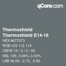 Code couleur: Thermoshield - Thermoshield E14-18 | qconv.com