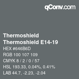 カラーコード: Thermoshield - Thermoshield E14-19 | qconv.com