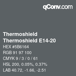 カラーコード: Thermoshield - Thermoshield E14-20 | qconv.com